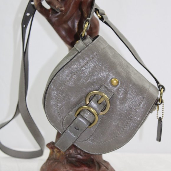 Coach Handbags - Coach Garcia Cross Body Gray Leather Styling Shoulder Bag